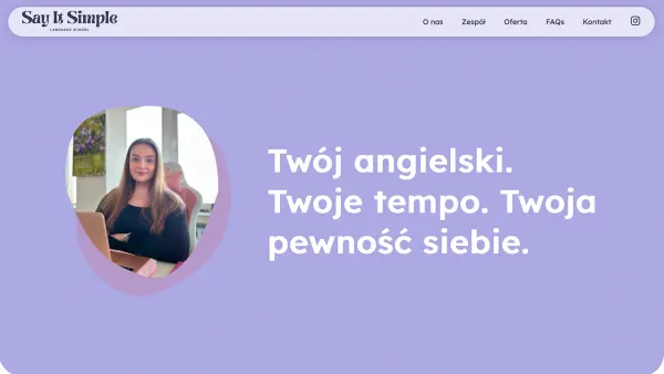 Strona internetowa szkoły językowej Say It Simple - realizacja