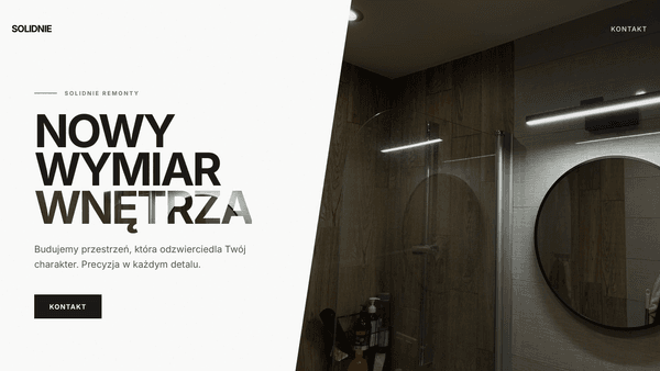 Strona główna firmy budowlanej Solidnie - realizacja strony www